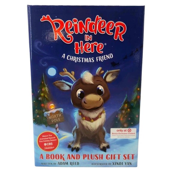 New Reindeer in Here Book & 10" Plush Gift Set Target Special Edition Christmas - Picture 2 of 6